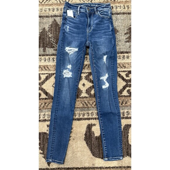 American Eagle juniors women’s super stretch  high-rise jegging Jeans size 0 - Picture 1 of 4